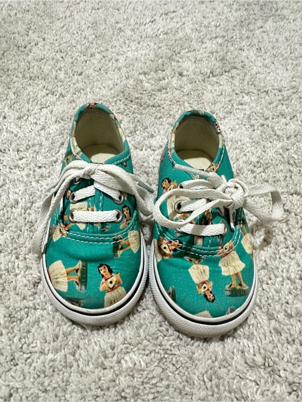 Vans Kids Teal Canvas Hula Girl Print Sneakers